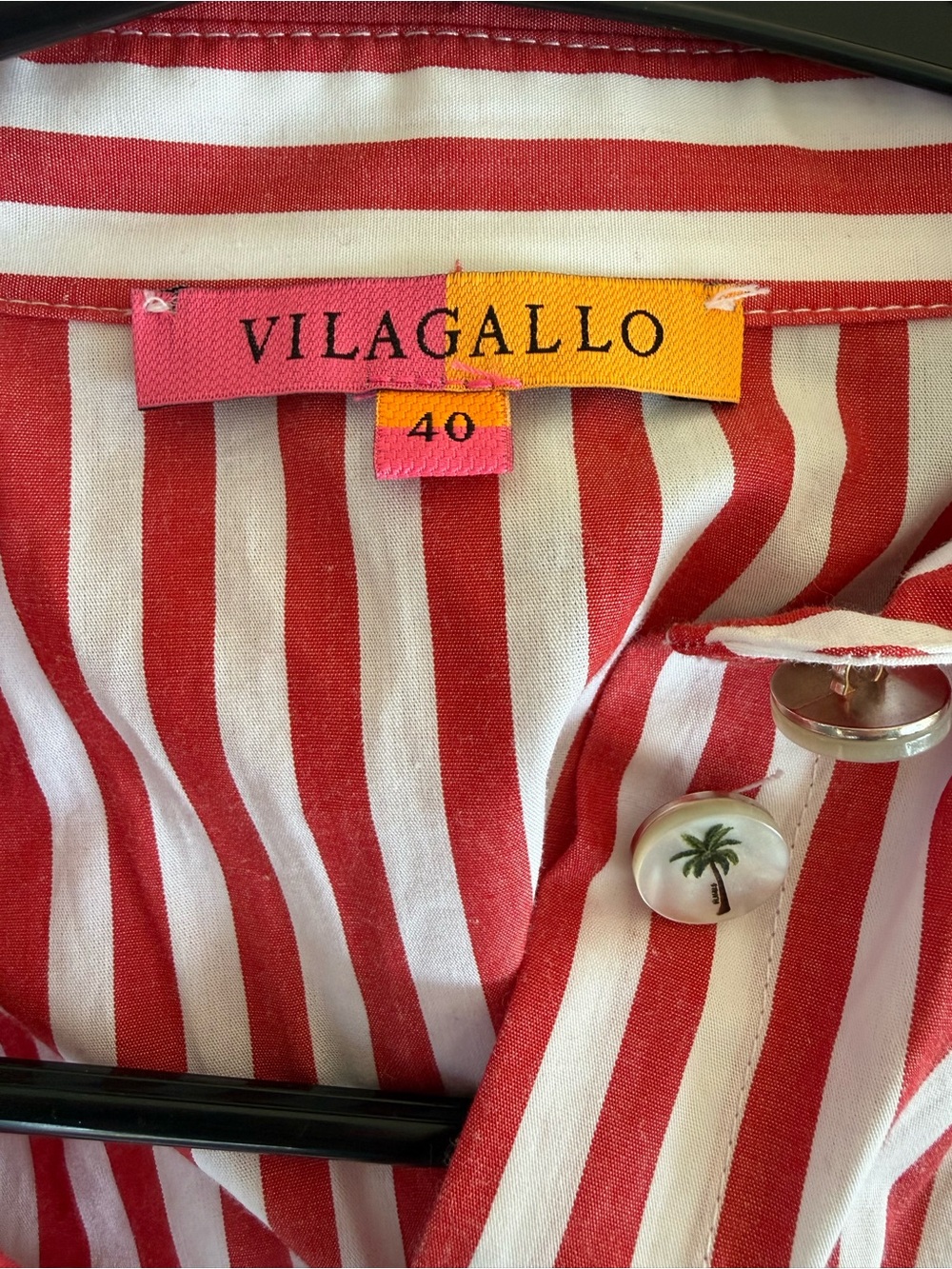 Vilagallo Red and White Striped Long Sleeve Dress